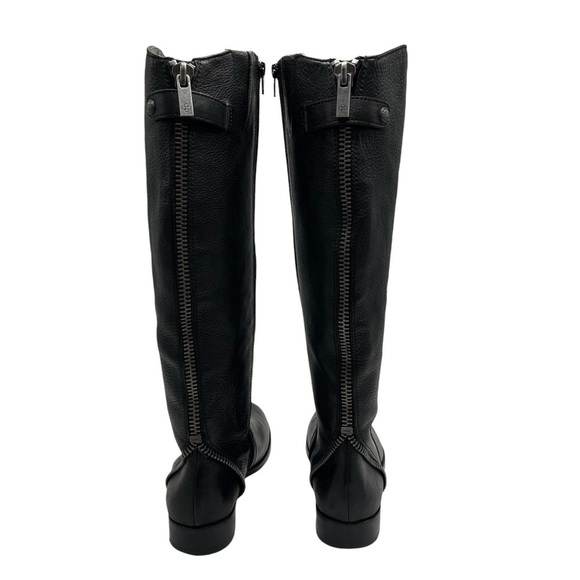 Arturo Chiang Falicity Black Leather Knee High Zip Riding Boots Size 7.5M - Picture 2 of 8